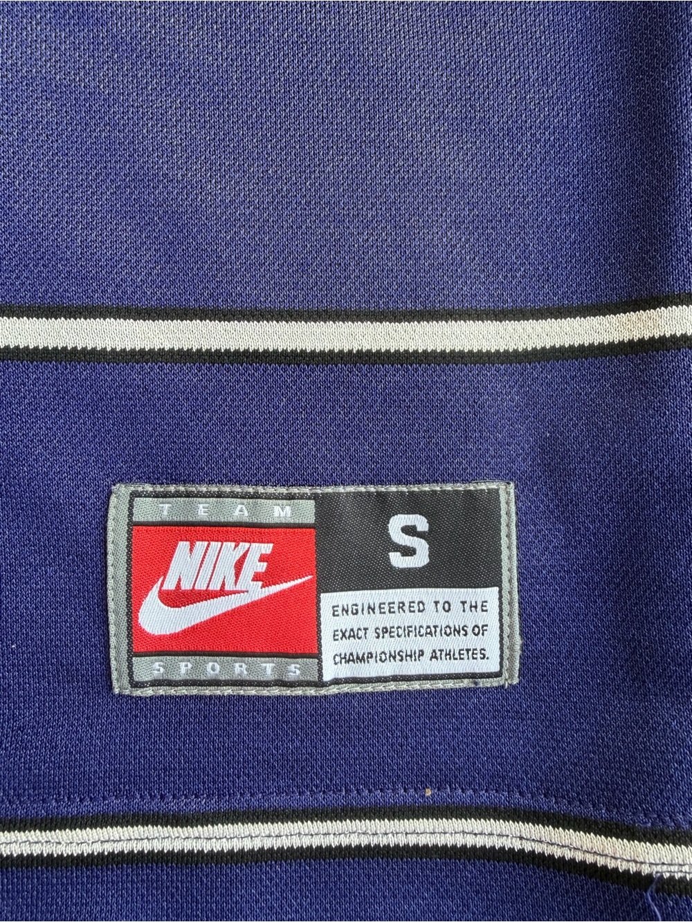 VTG ‘90s Nike Blue Striped Soccer Jersey V-Neck Size: S - Picture 8 of 11